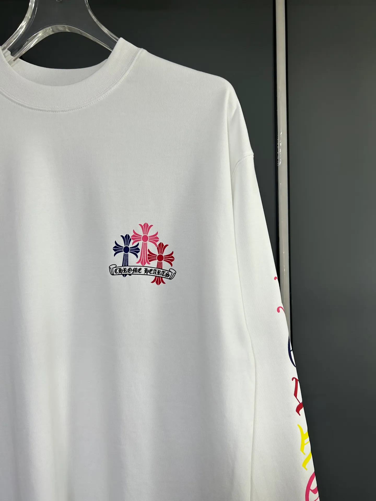 P230 2026 new (exclusive) Chrome Hearts autumn and winter limited edition heavyweight high-weight long-sleeved T-shirt, customized Dreamweaver Yayun ribbed cotton designer concept style Fabric: Heavy 380g Size: S M L XL Color: White